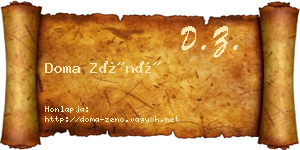 Doma Zénó névjegykártya